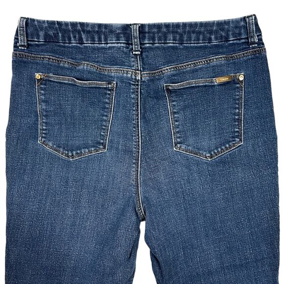 Chicos Size 1 US 8 So Slimming Girlfriend Ankle Jean Cotton Stretch Casual Blue - Picture 5 of 10